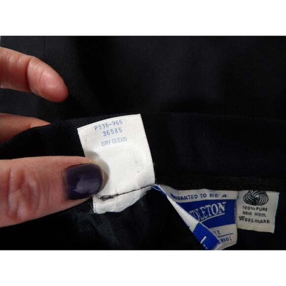 Pendelton Vtg Sz 4 Skirt Pencil Straight Wool Black Knee Length Modest Capsule - Picture 3 of 12